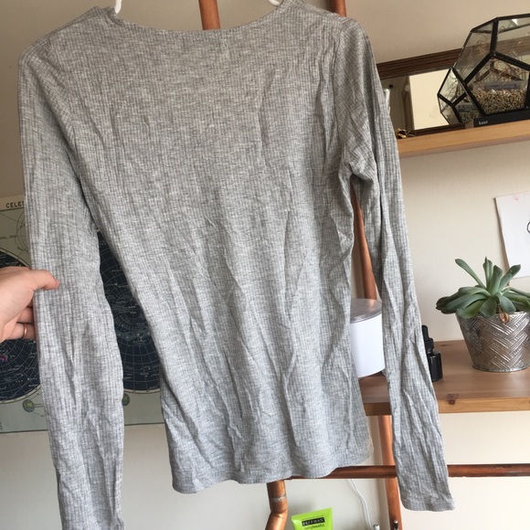 Gray lace-up long sleeve Cotton On tee - Picture 2 of 4